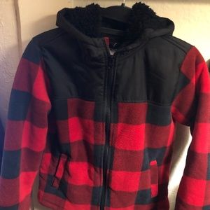 Old Navy Boys Buffalo Plaid hooded jacket